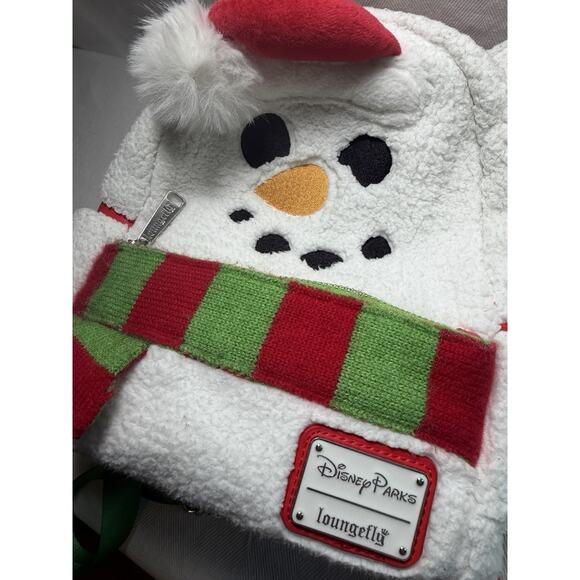 Disney Parks Mickey Mouse Snowman Christmas Loungefly Backpack